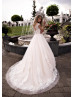 Ivory Lace Tulle Simple Princess Wedding Dress